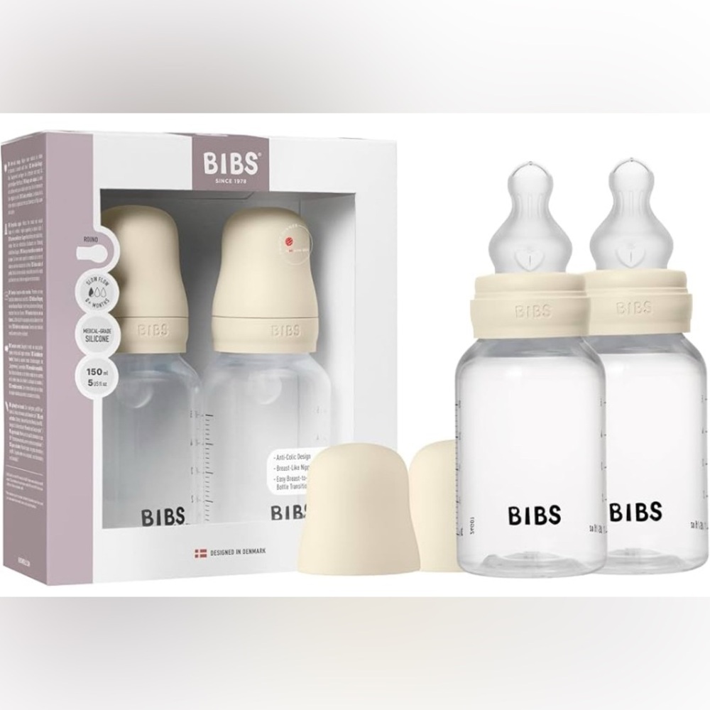BIBS Baby Bottle Set in Cream (2 bottles - 5 fl oz) - new in boxes!